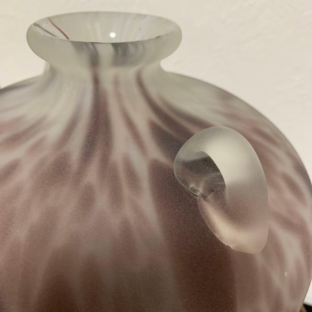 【藤田喬平】手吹花瓶　ガラス花器　骨董　アンティーク　インテリア