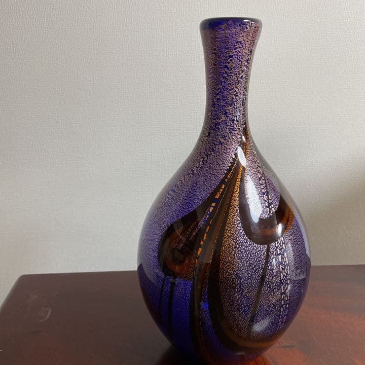 琉球ガラス　大城孝栄　花瓶　共箱