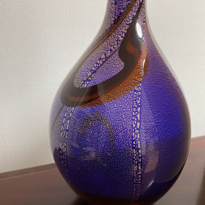 琉球ガラス　大城孝栄　花瓶　共箱