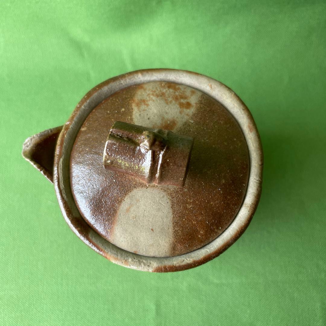 備前焼 手びねり宝瓶 竹摘み 火襷、さんぎり