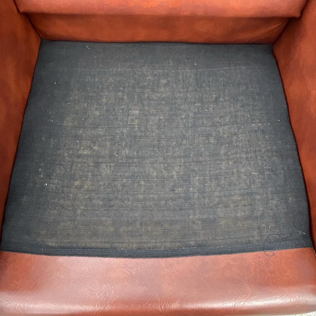 【送料無料】西洋アンティーク レザー 1人掛けソファ ロビーチェア 昭和レトロ