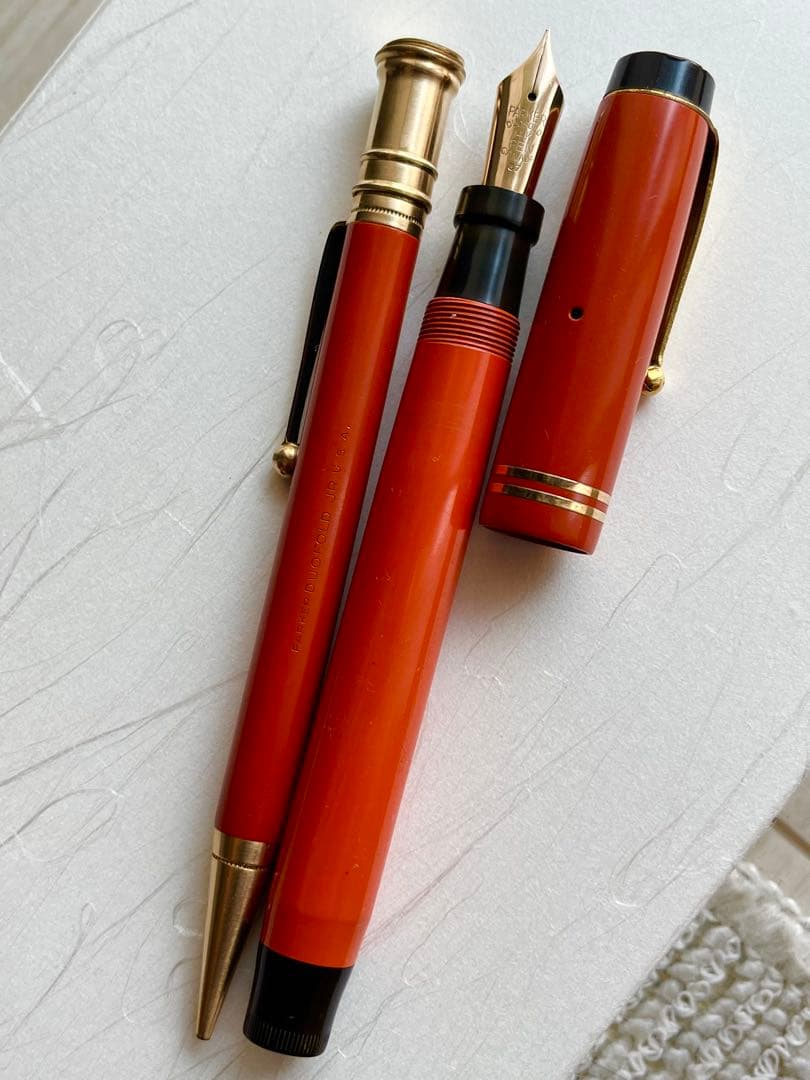Parker デュオフォールド ペンシル&万年筆セット ビンテージ 1920年代