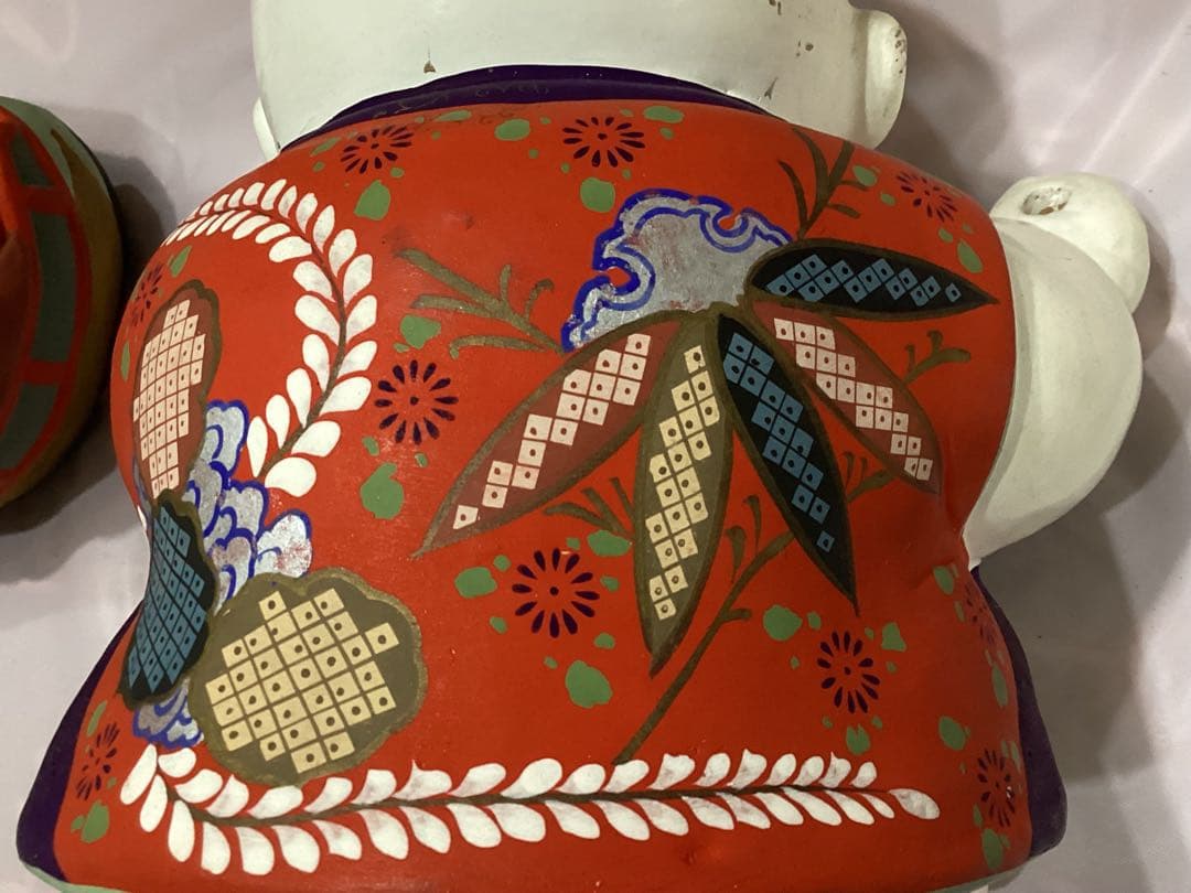 御所人形 船曳　縁起物　大型サイズ　有泉作　共箱付き　陶器製 伝統的工芸品