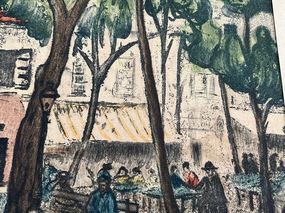 アンティーク　版画　サイン付き　No.入り