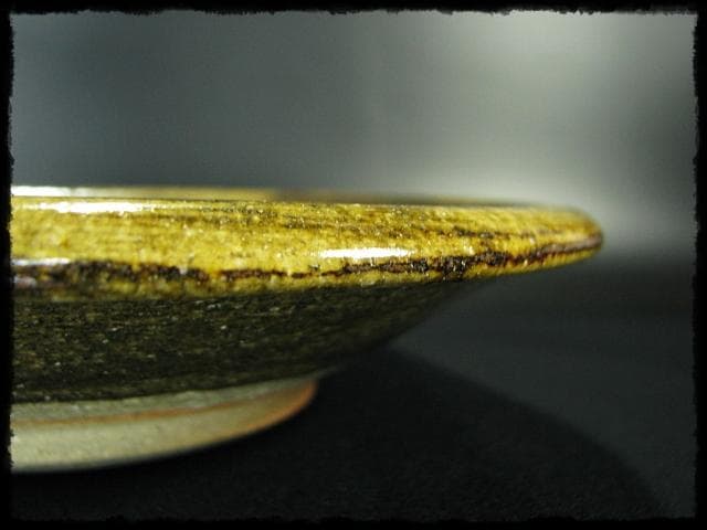 中島 克童 鐵砂皿 懐石 茶道具 益子 民芸 飾皿 1 f87