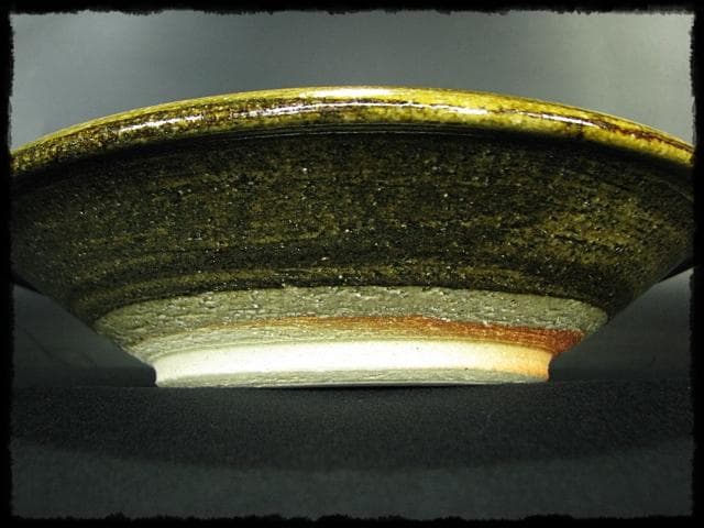 中島 克童 鐵砂皿 懐石 茶道具 益子 民芸 飾皿 1 f87