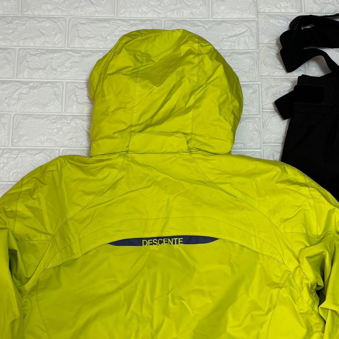 デサント　サイズO　スキー　スノーボード　ウェア　上下セット　ヒートナビ　黄色黒