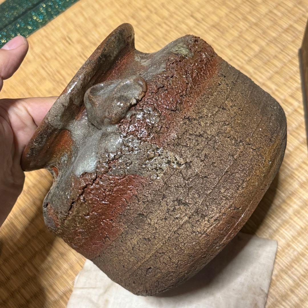 時代 古伊賀水指/日本美術 伊賀焼 茶道具 壷 骨董品 時代品 古美術品