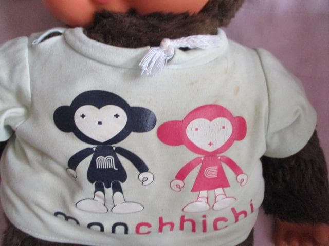 モンチッチぬいぐるみ２体 LOTTE☆Sekiguchi/赤いスタイ もんちっち