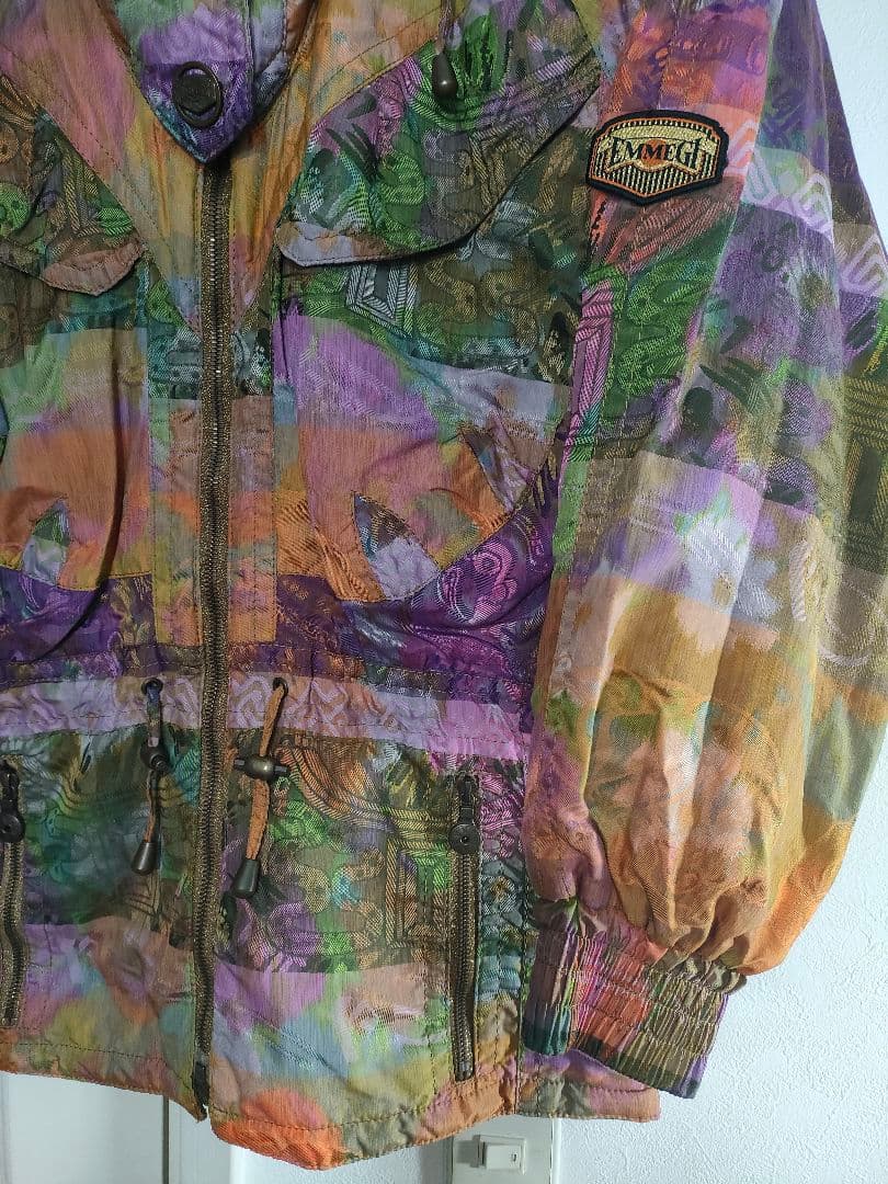 希少8090sレトロアーカイブ✦EMMEGIエンメジ　パッチワークアートブルゾン