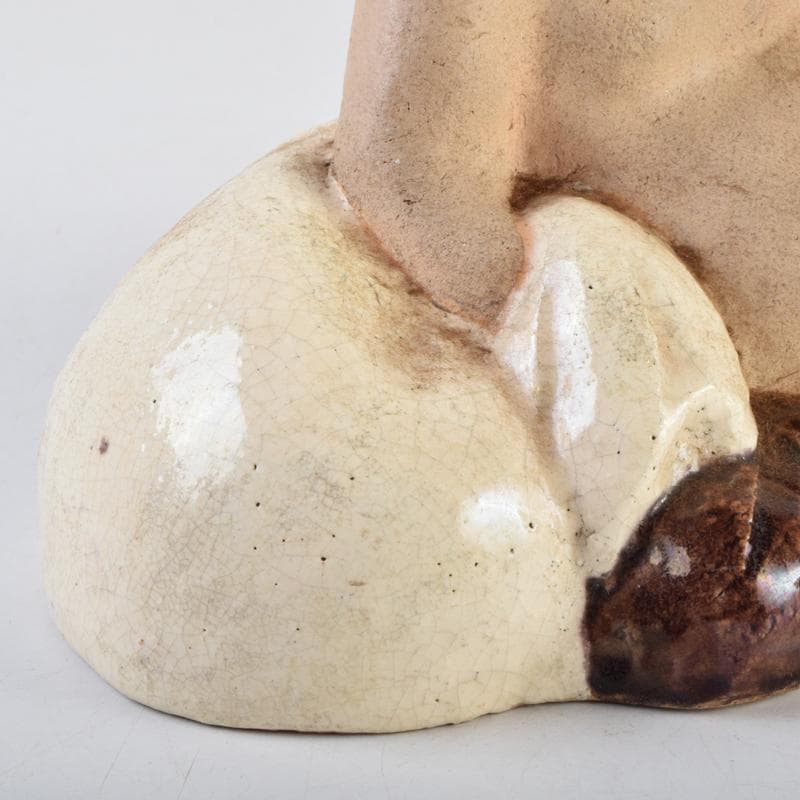 京焼　清水焼　清水六兵衛作　布袋像　置物　共箱　C　9099