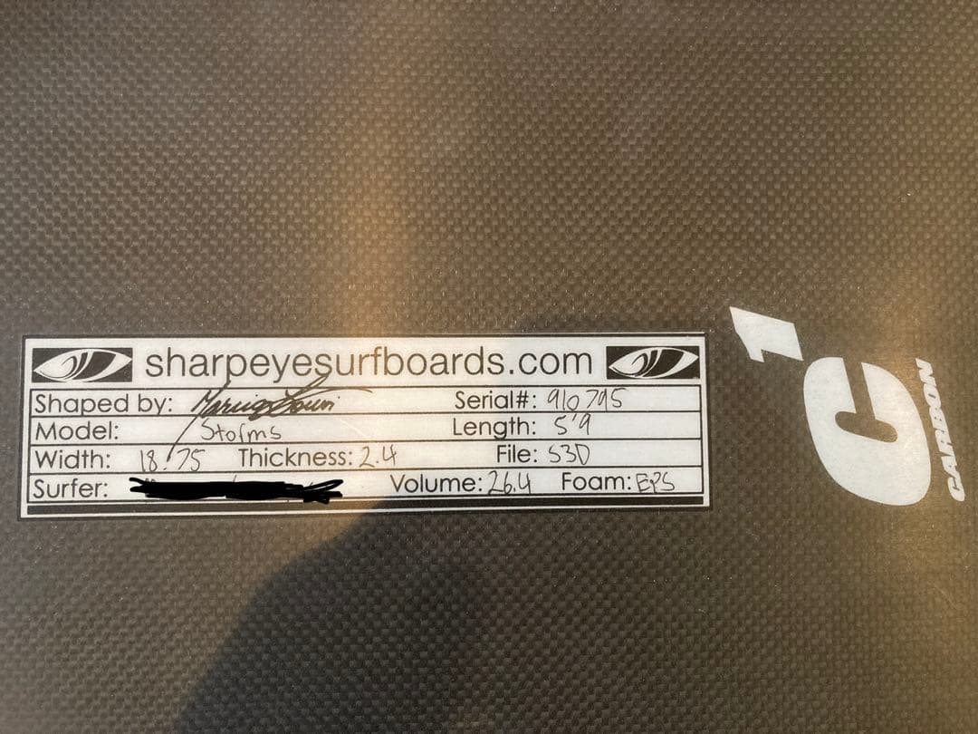 SHARP EYEサーフボード　C1カーボン　ストームズ