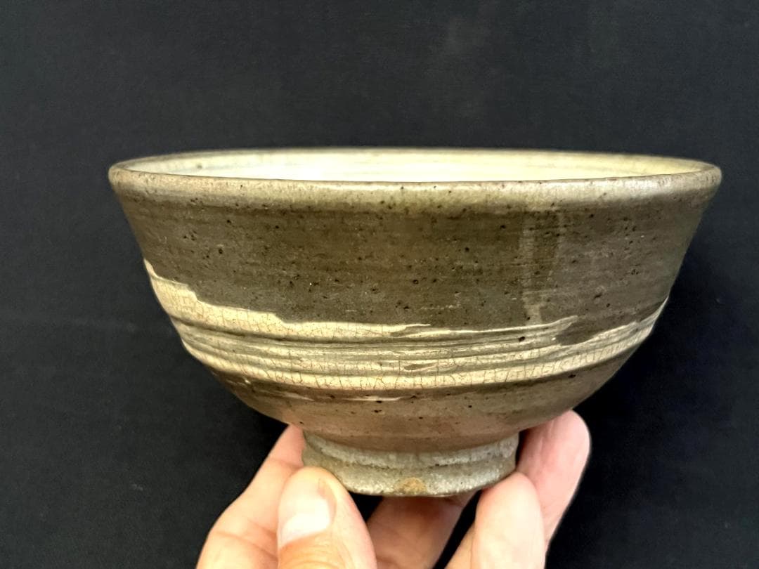 茶碗■古刷毛目 三島模様 江戸期 京焼三島手 古美術 時代物 骨董品■