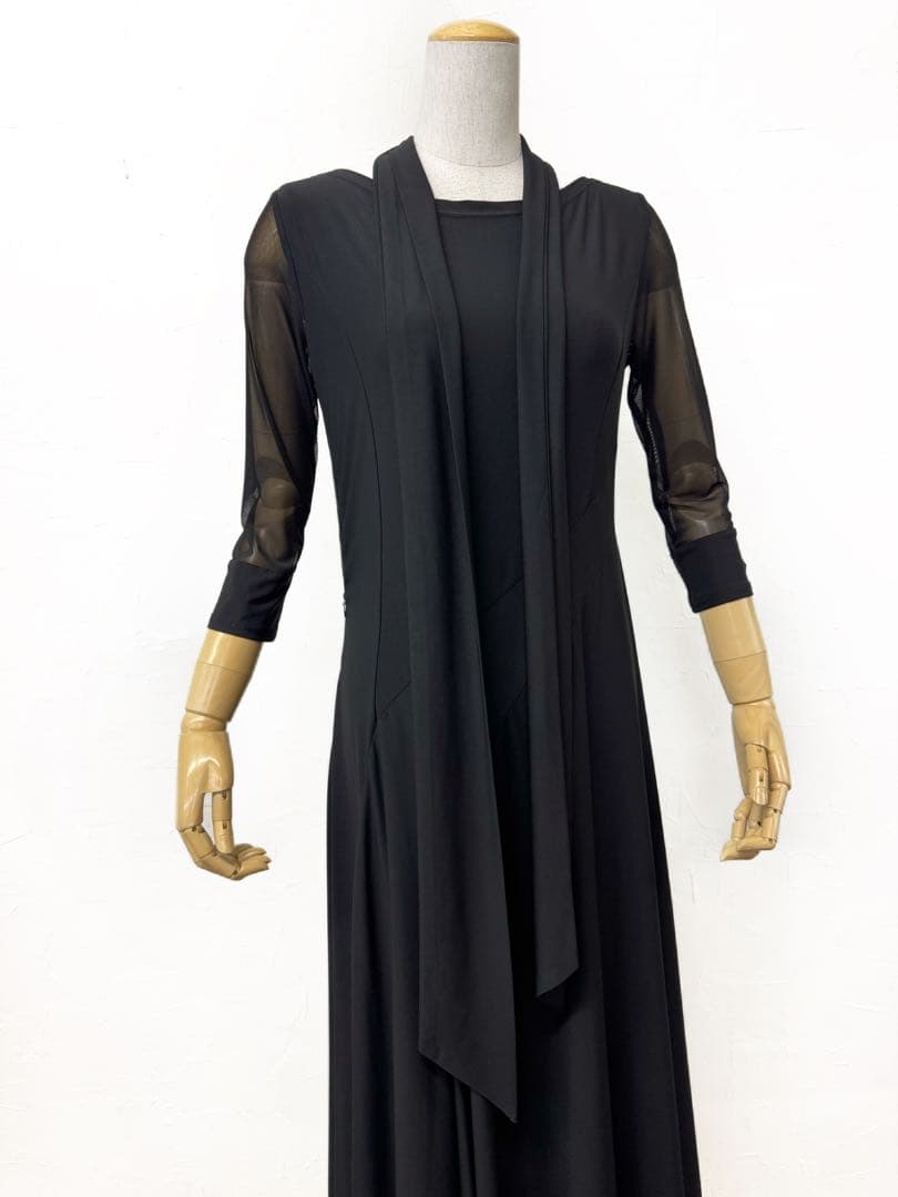 【シンプル】新品　黒　ウエストベルト　エスカルゴ　ワンピースｂ224