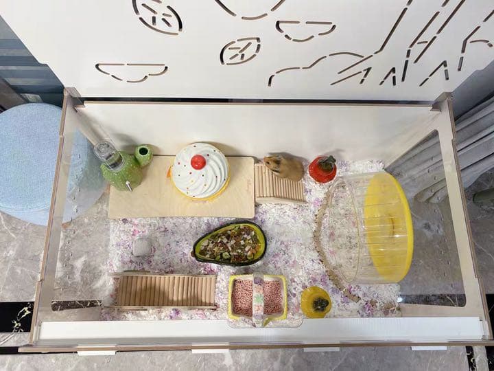 ⠀お値下げ  木製小動物 ケージ80*50*50（ホワイト）