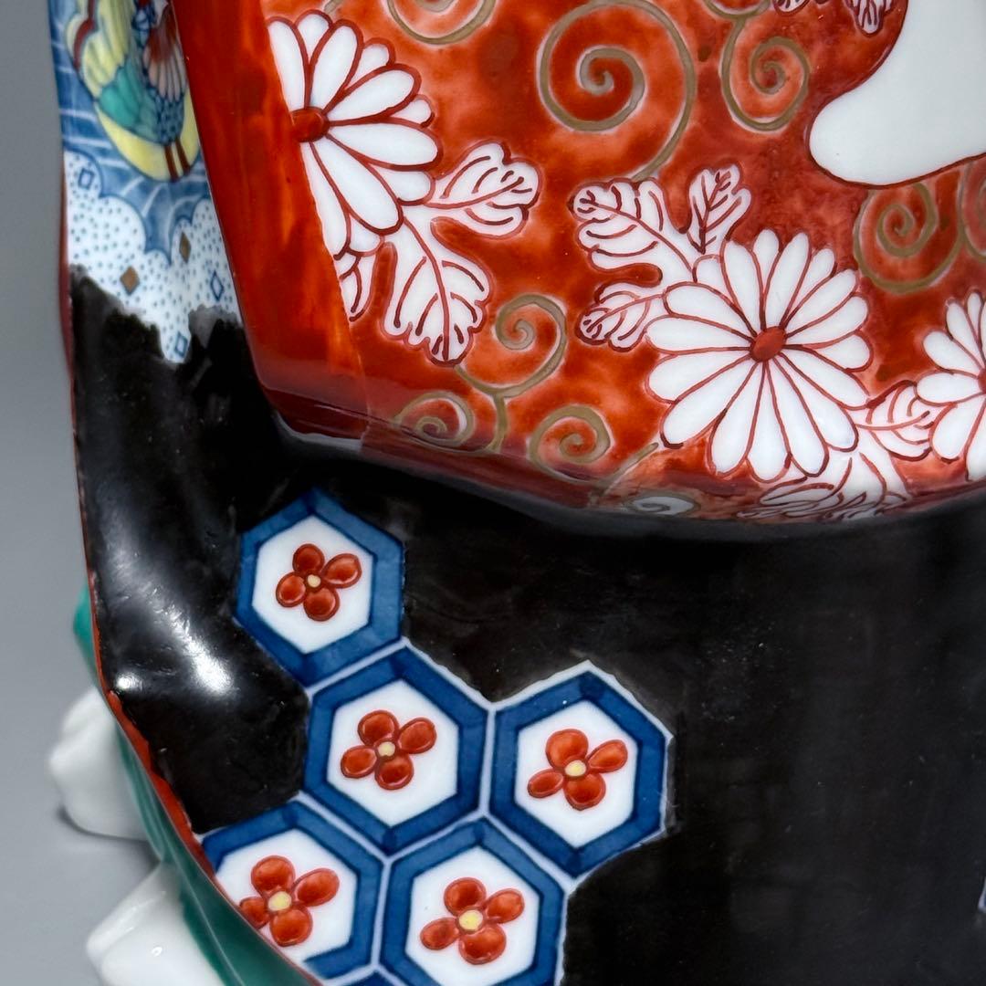 大五窯　色鍋島　古伊万里人形　高さ34cm　37cm　共箱　全手描き仕上げ