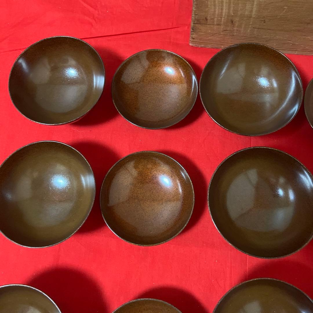 梨子地蒔絵吸物椀　10客供箱