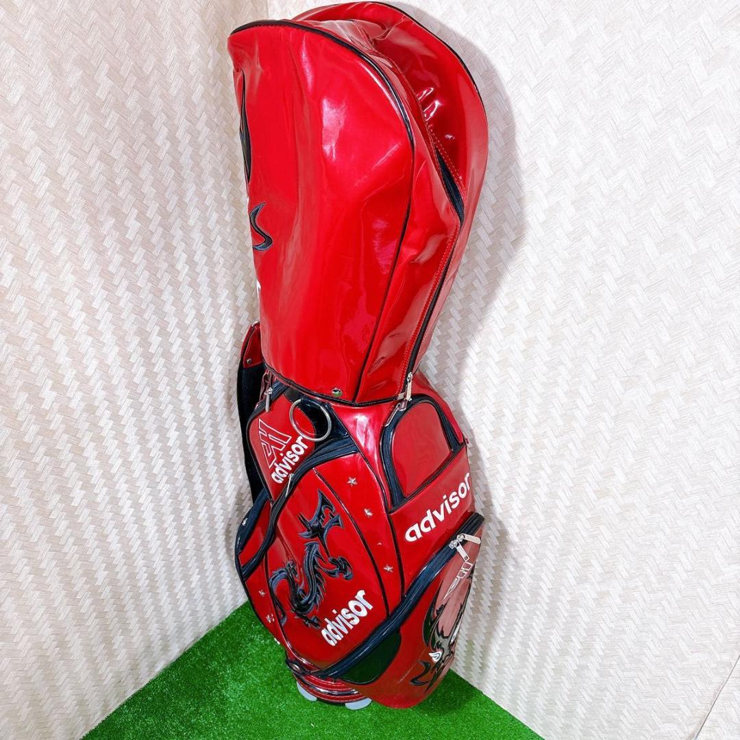 advisor キャディバッグ　カートタイプ　ドラゴン　レッド