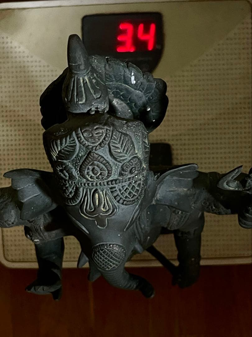 値下げ！ブロンズ製ガネーシャ神像高さ33cm重さ3.4kg