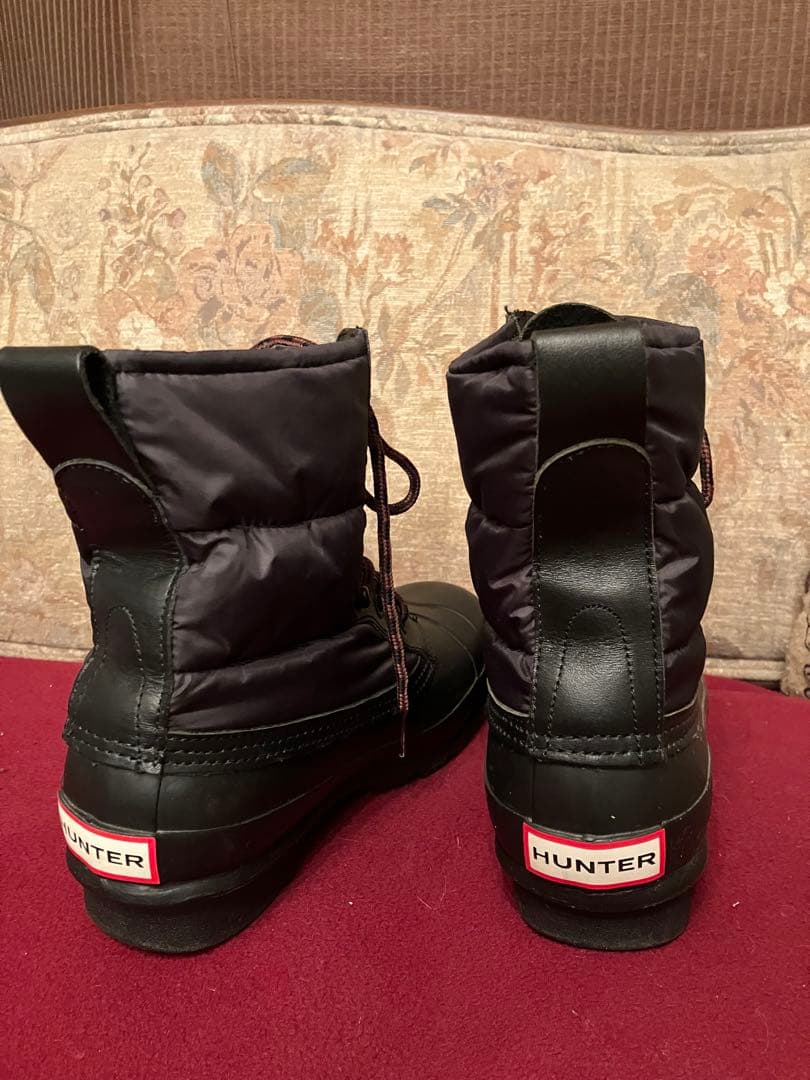 ハンター Hunter スノー レイン ブーツ　黒　ブラック　レディース　美品