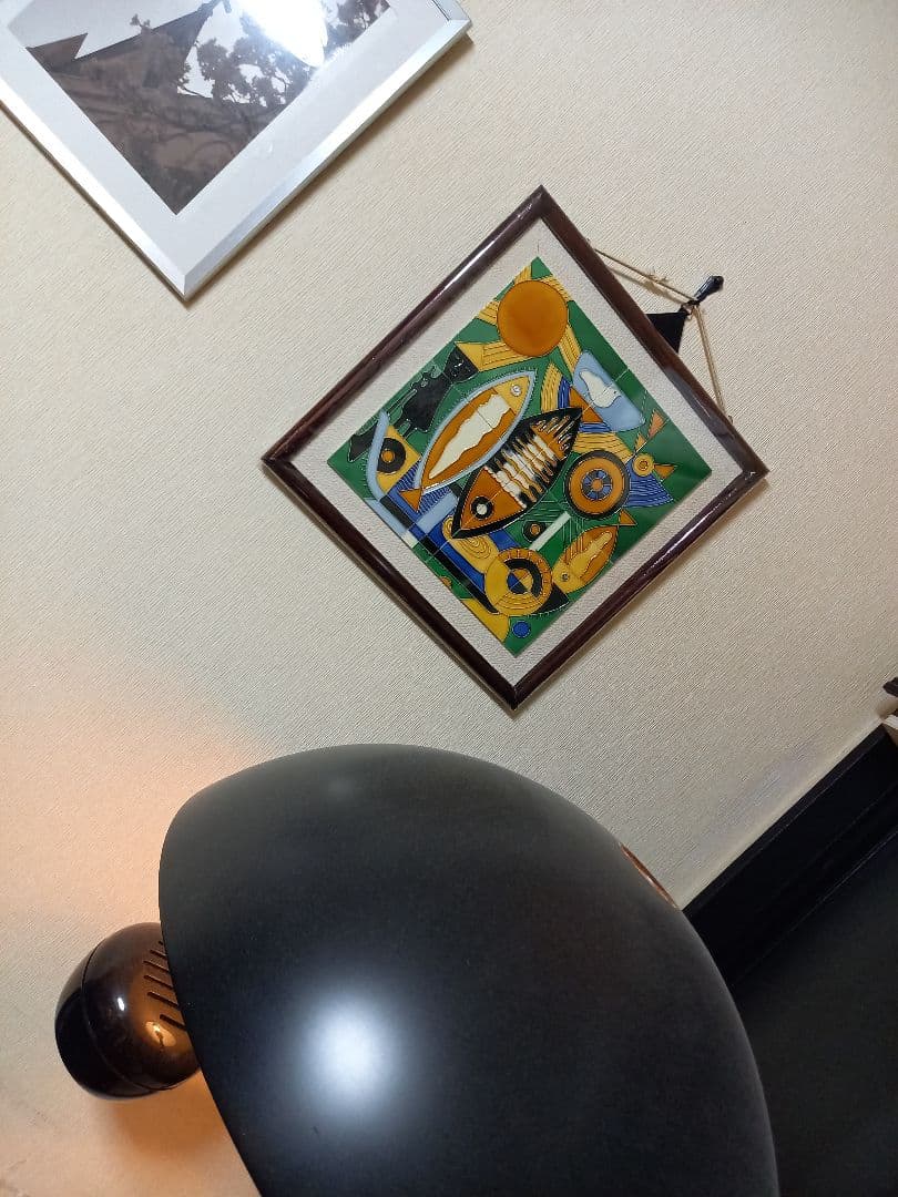 1970's　北欧　ポストモダン　抽象画　確認　タイル　アート　フィッシャーマン