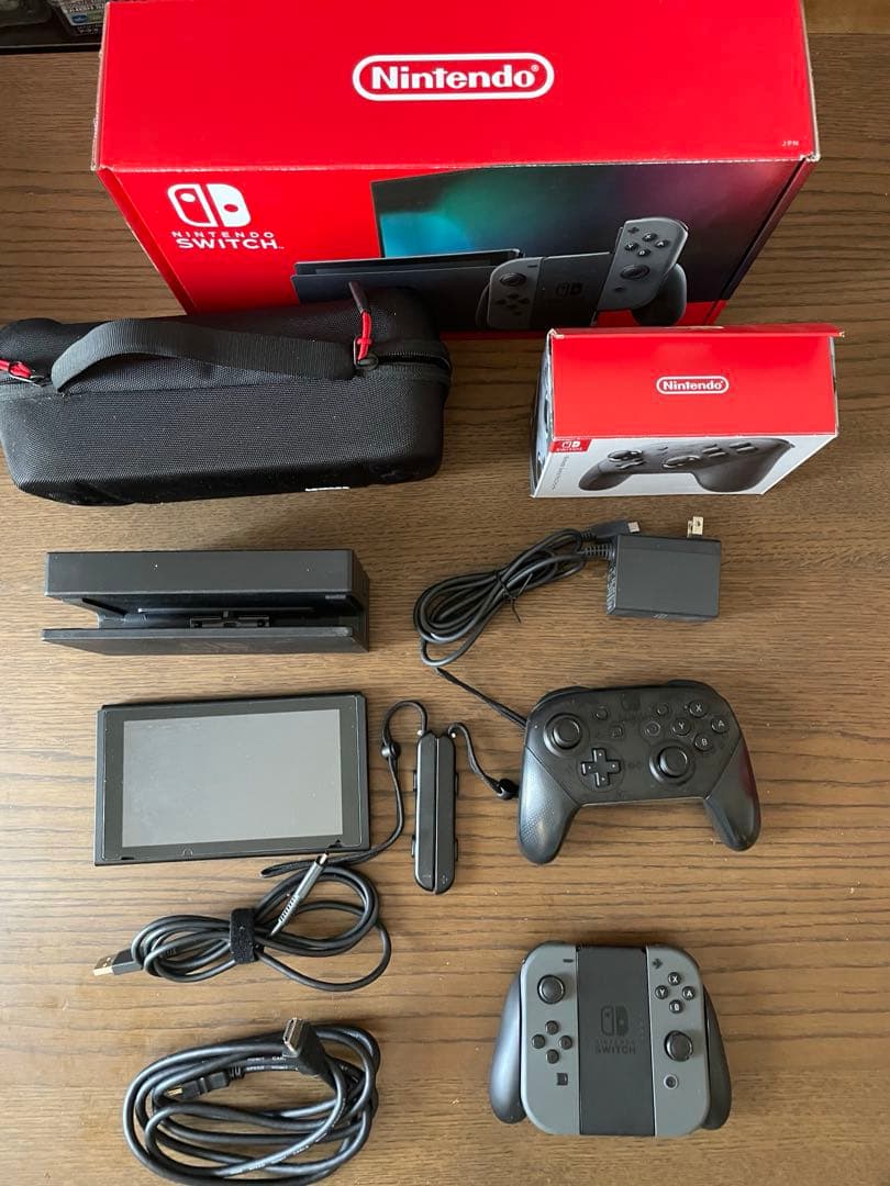 Nintendo Switch ニンテンドースイッチ　グレー　純正プロコン付き