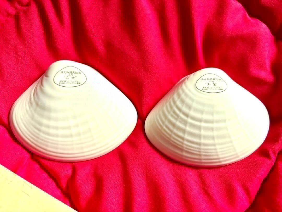 早い者勝ち！　6枚セット　源氏物語 貝絵皿 貝合わせ ボーンチャイナ ひな祭り