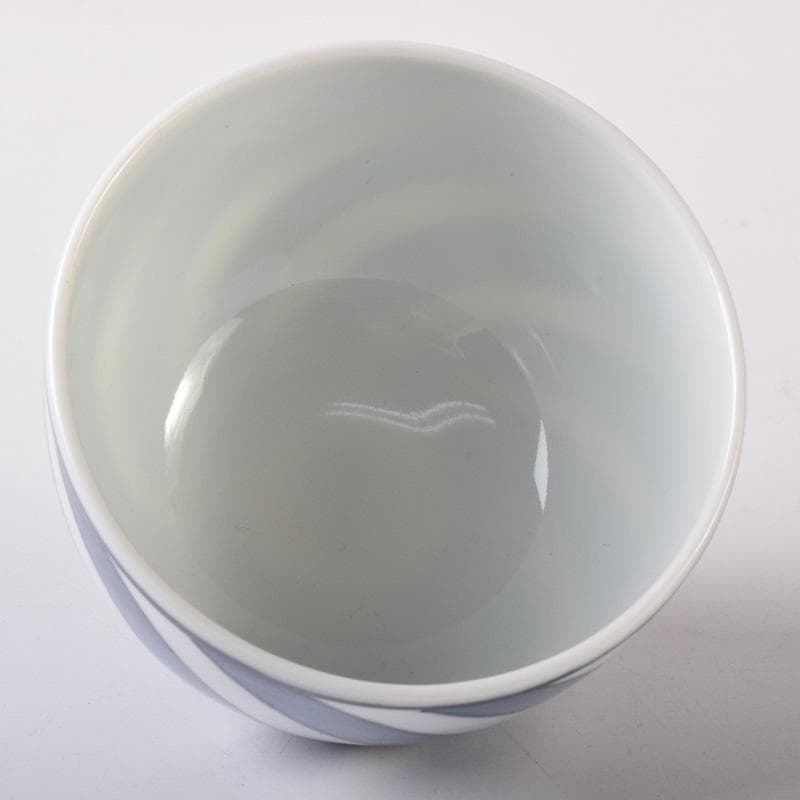 茶道具　京焼　清閑寺窯　杉田祥平造　染付　棯文　汲出碗　五客　共箱　V　7251