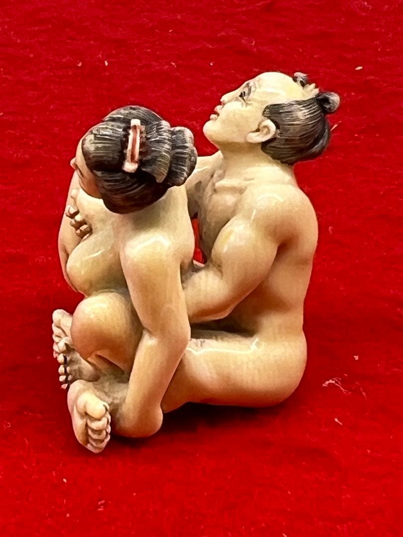 鈴坊 極上『浮世絵春画』 根付 　　（提げ物 /緒締め /重さ：22g