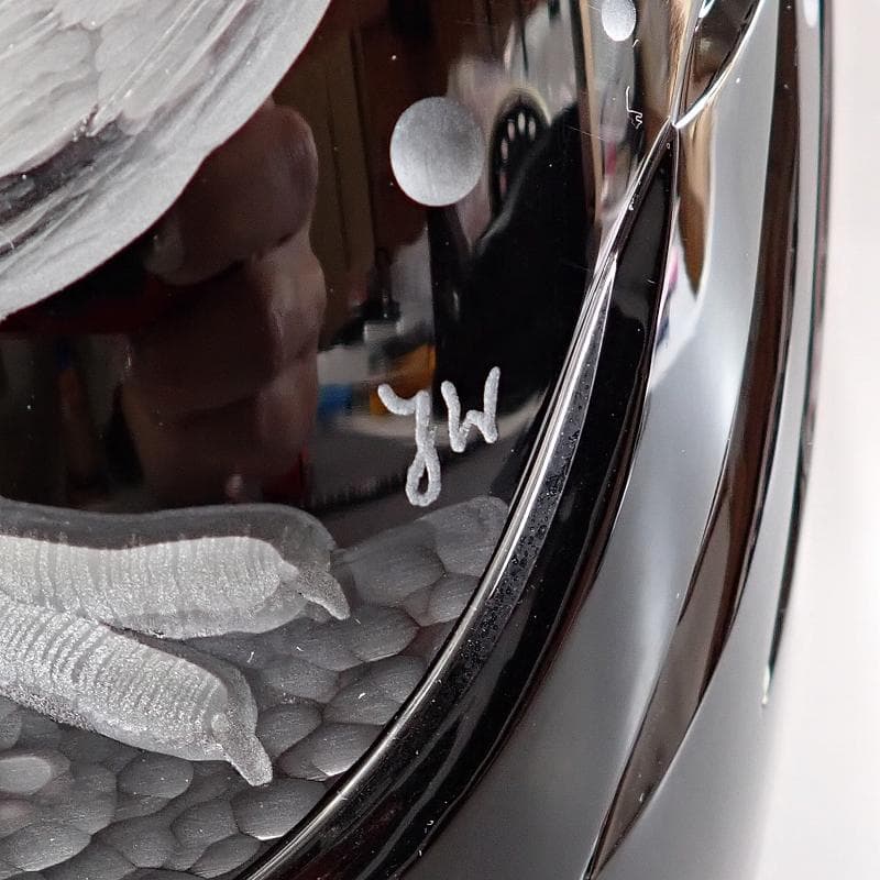 RU-5232　マイセン　クリスタル　フクロウ彫刻　大花瓶　約25㎝