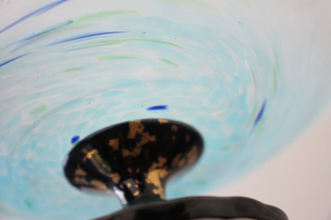 藤田喬平　金彩　手吹きガラス　彩鉢　ガラス皿　２客