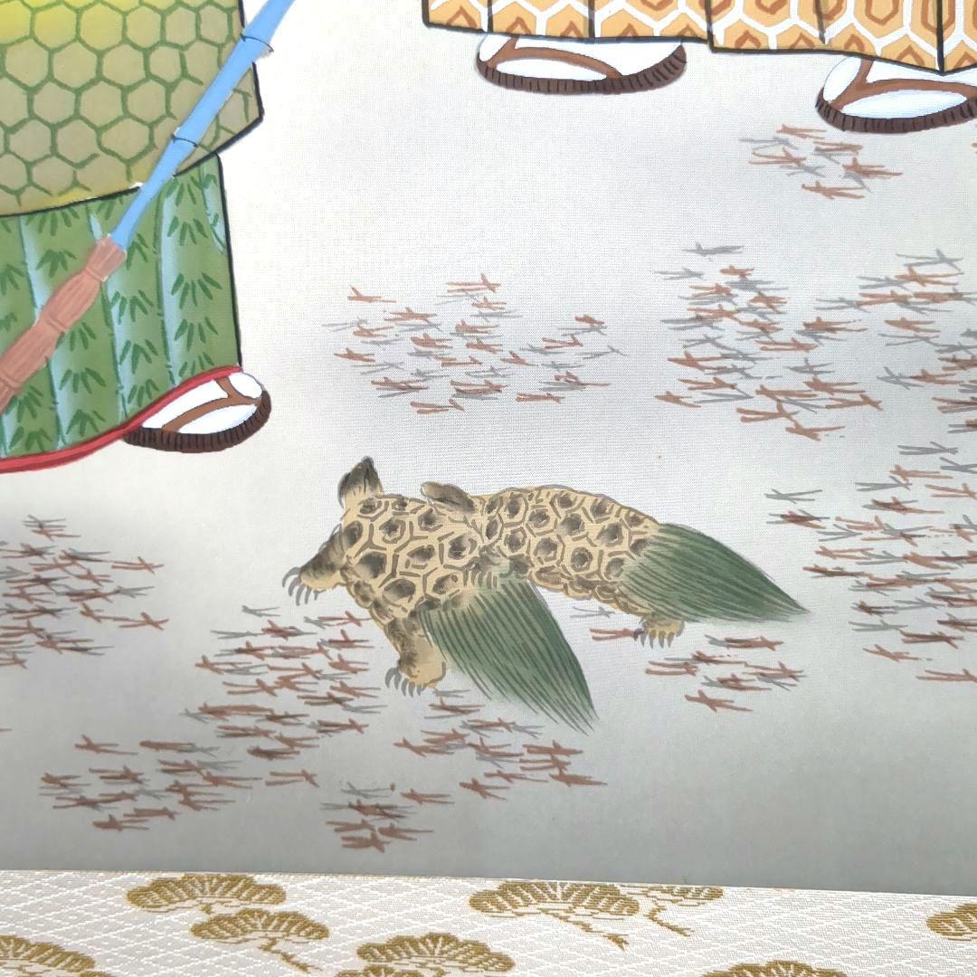 日本画 掛け軸 鶴と人物 高砂之図 大庭寿桂