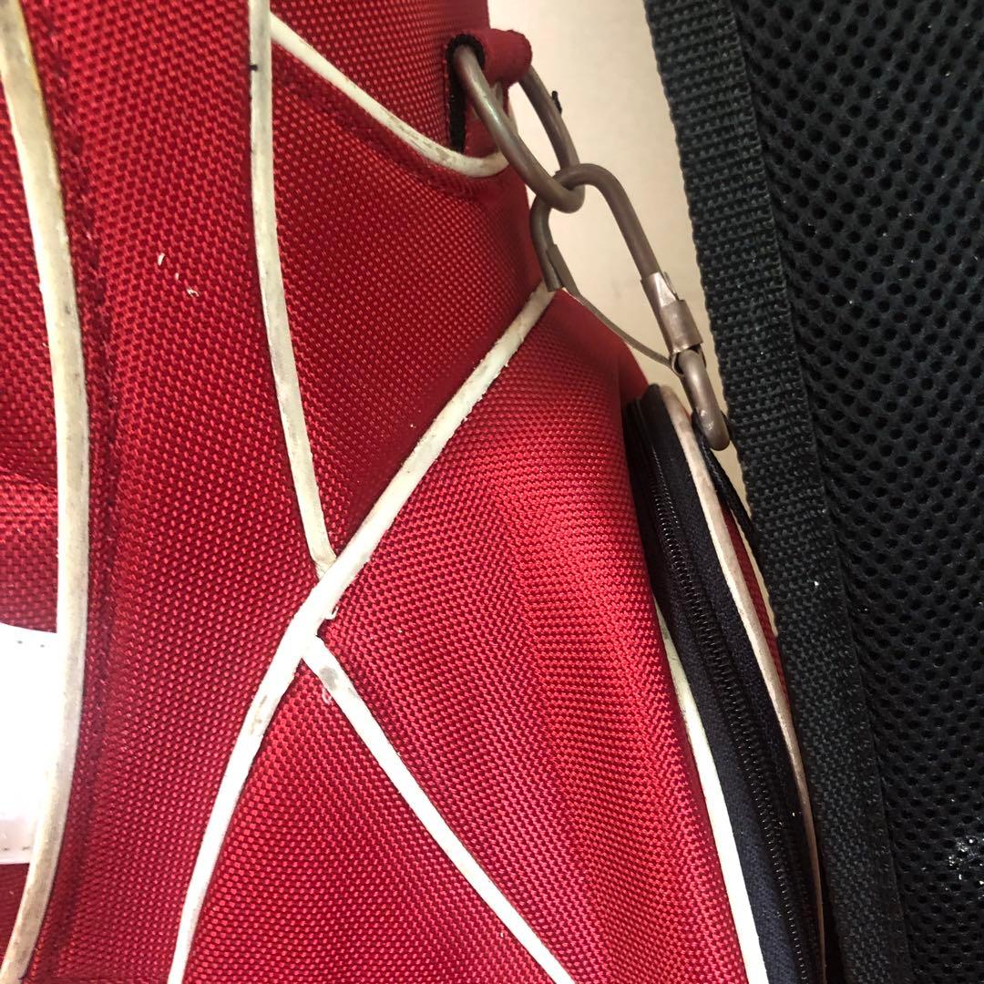 アディダス adidas キャディバッグ レッド フード付き