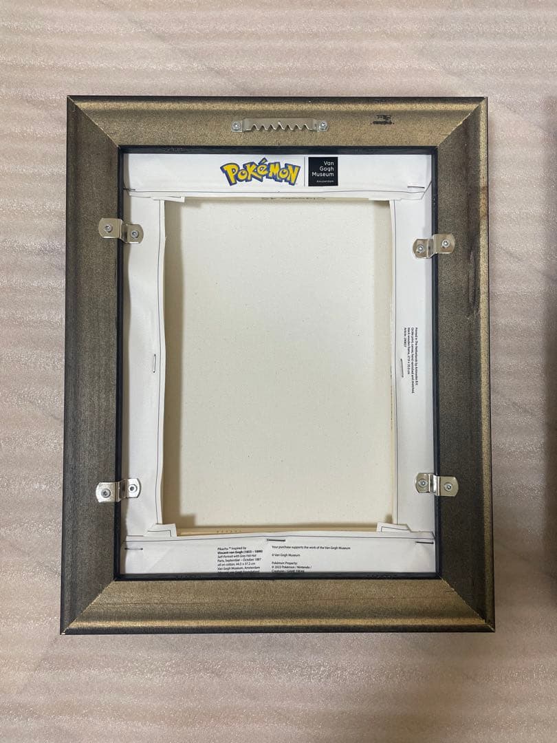 超希少【初版】　黒木枠フレーム　ゴッホピカチュウ　キャンバスアート　証明書付き