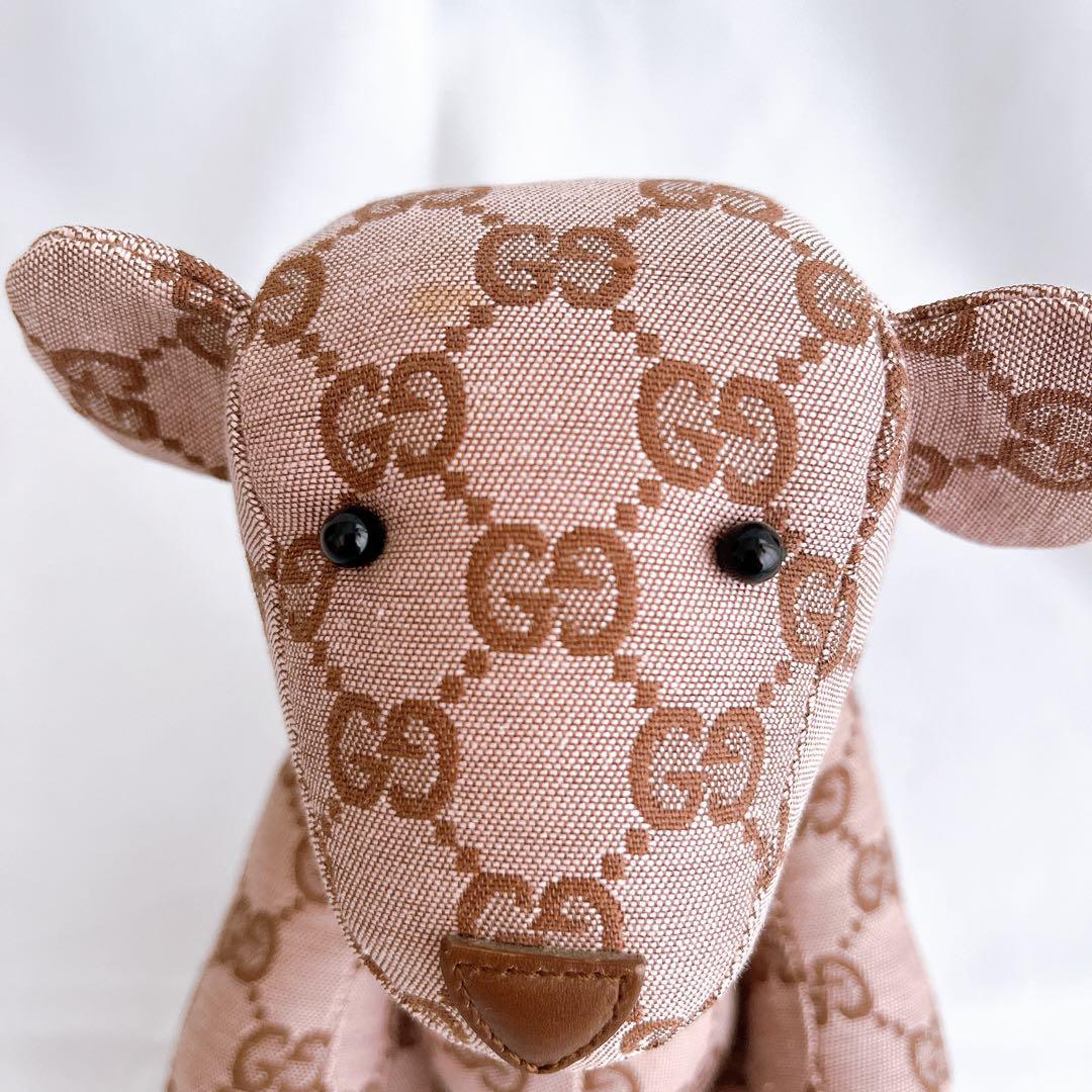 美品 レア GUCCI グッチ GGキャンバス テディベア ぬいぐるみ クマ 熊