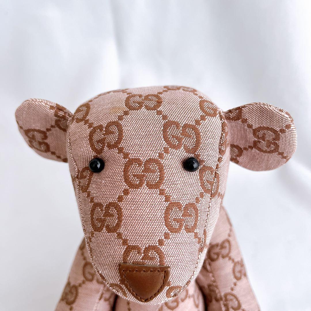 美品 レア GUCCI グッチ GGキャンバス テディベア ぬいぐるみ クマ 熊