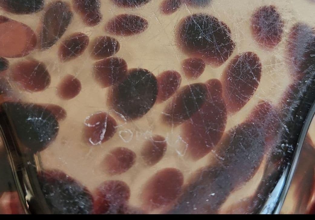 アールヌーボーガラス　吹雪紋金彩盛り薔薇エナメル画　最終値下げ