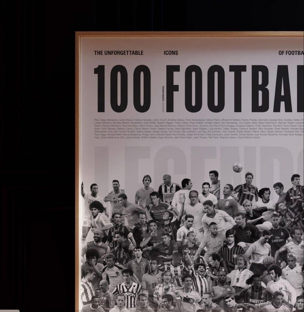 フットボール レジェンド100 アートポスター A1版