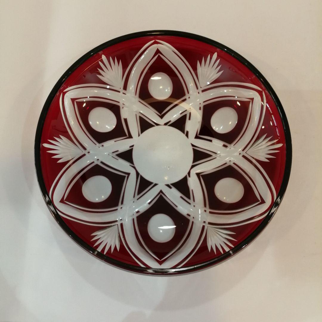 切子皿 キリコ ガラス細工 径24cm 新品未使用