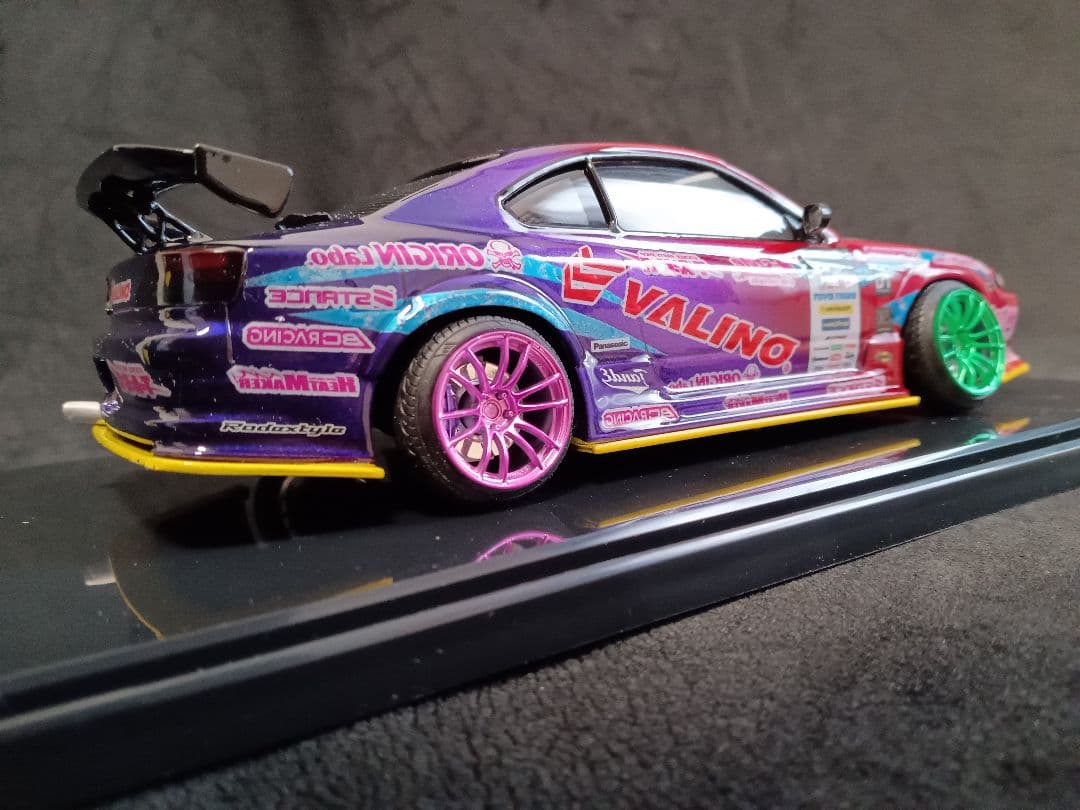 アオシマ 1/24 ニッサン S15シルビア D1プラモデル 完成品 ケース付