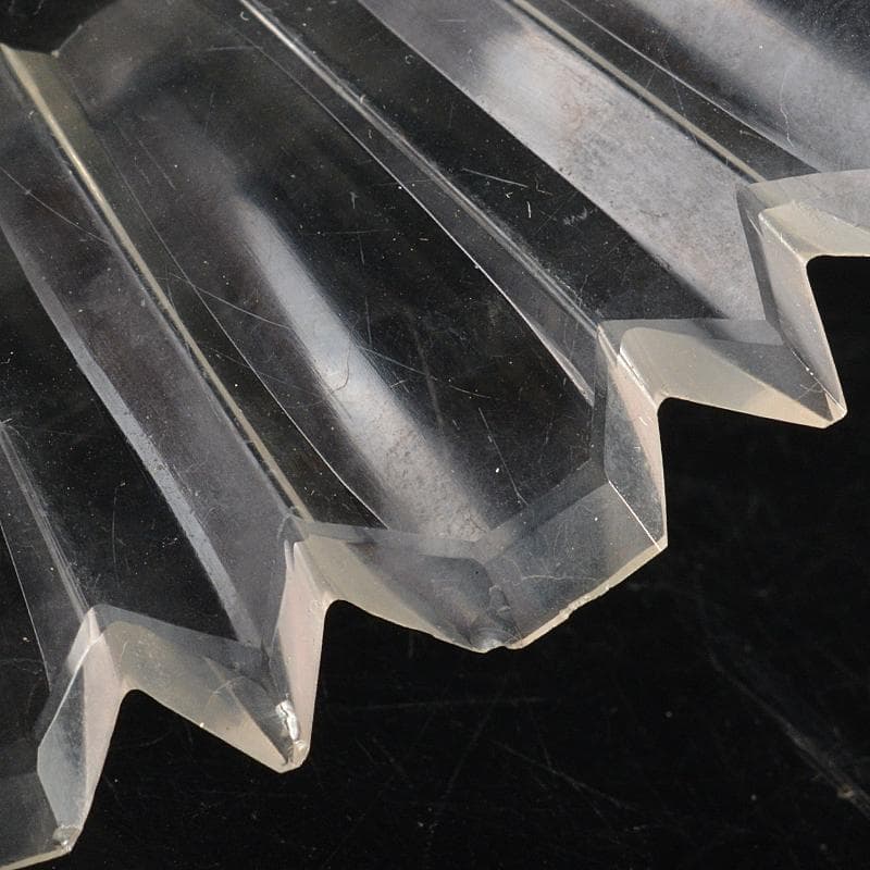 工芸ガラス　ギアマン切子クリスタルガラス　皿　時代箱付　V　R7069