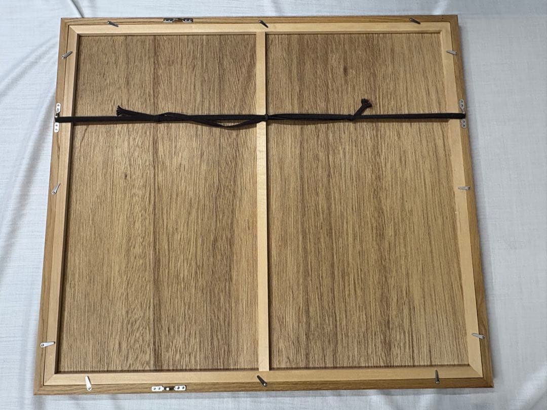 「町家の老舗」　出井豊二　絵画　風景画　額装　はり絵