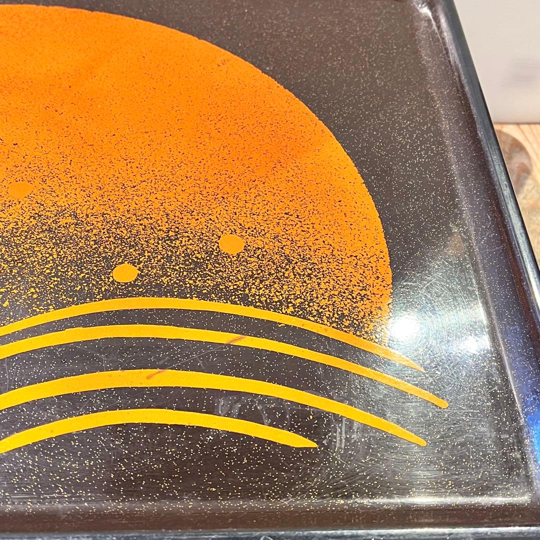 ④波　太陽　月　黒盆　和風　18枚　おまとめ　懐石　旅館　昭和レトロ