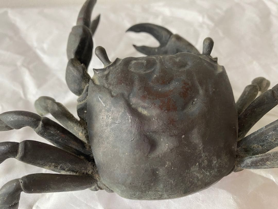 古銅カニ置物　蟹置物(特大型)
