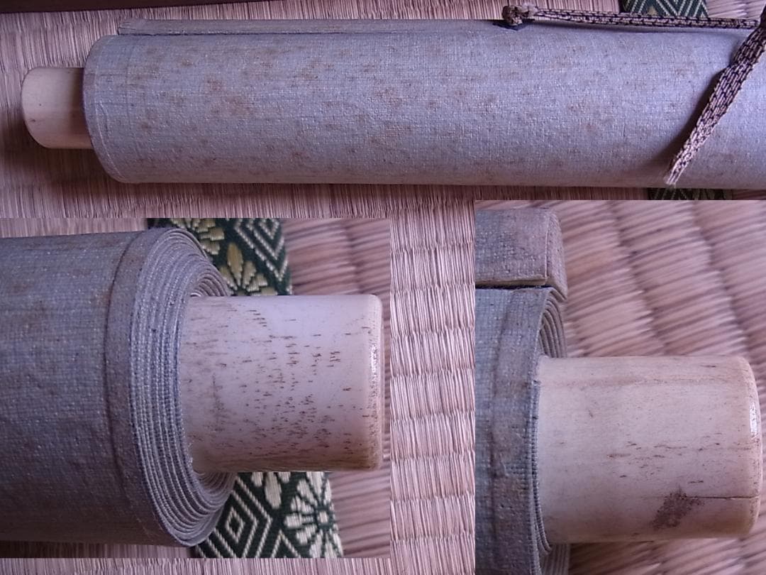 掛軸　『松溪吟行之図』竹雨山人　箱付