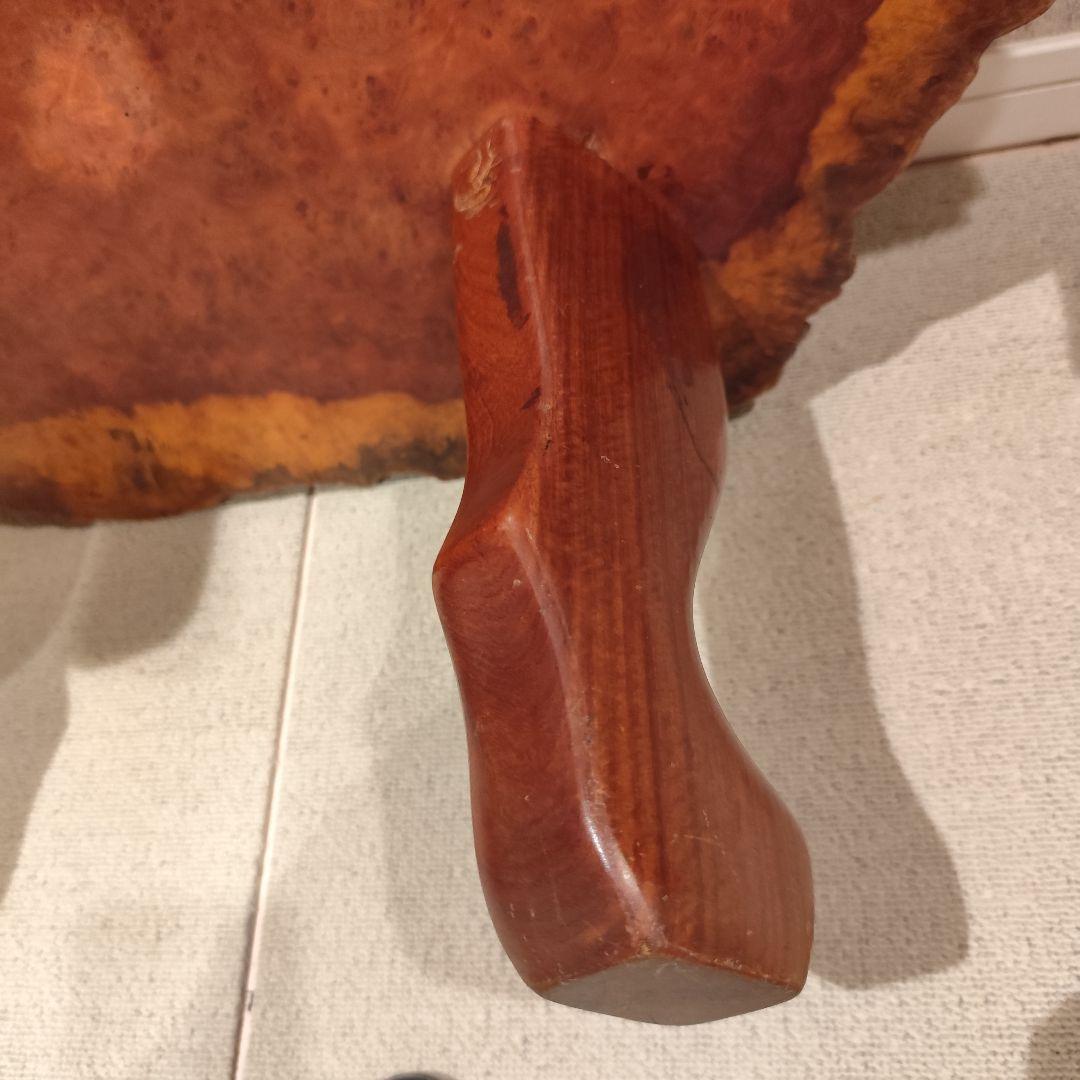 希少 花梨 唐木 テーブル 一点物 銘木 一枚板 瘤杢 花台 ローテーブル