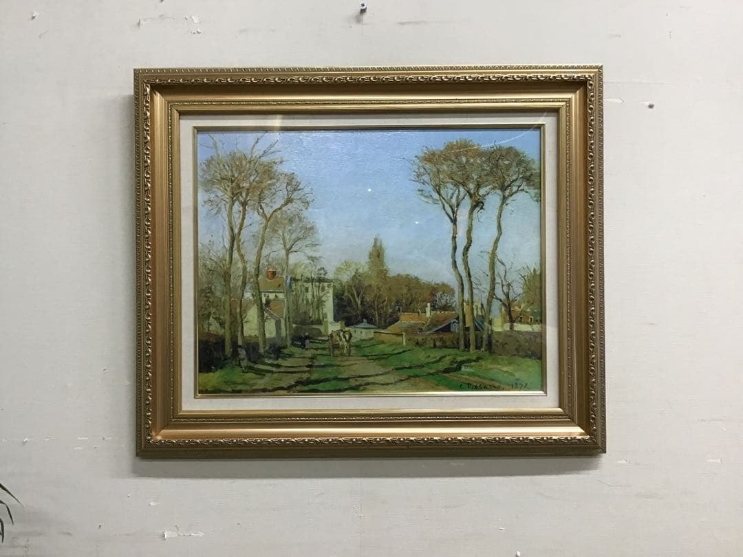 管44☆絵画☆カミーユ・ピサロ☆村の入り口☆複製画