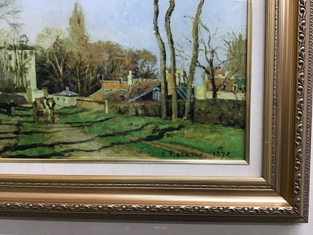 管44☆絵画☆カミーユ・ピサロ☆村の入り口☆複製画