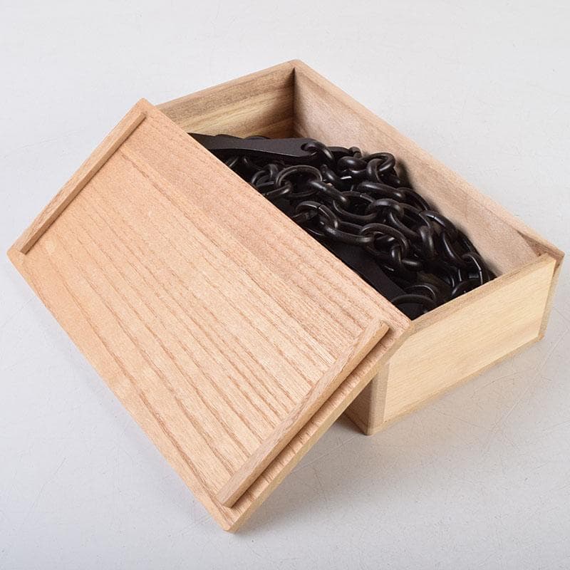 金工師　木村清五郎造　鉄製　さび色　板鎖　共箱　V　R9288