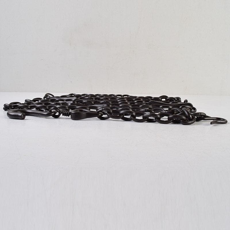 金工師　木村清五郎造　鉄製　さび色　板鎖　共箱　V　R9288